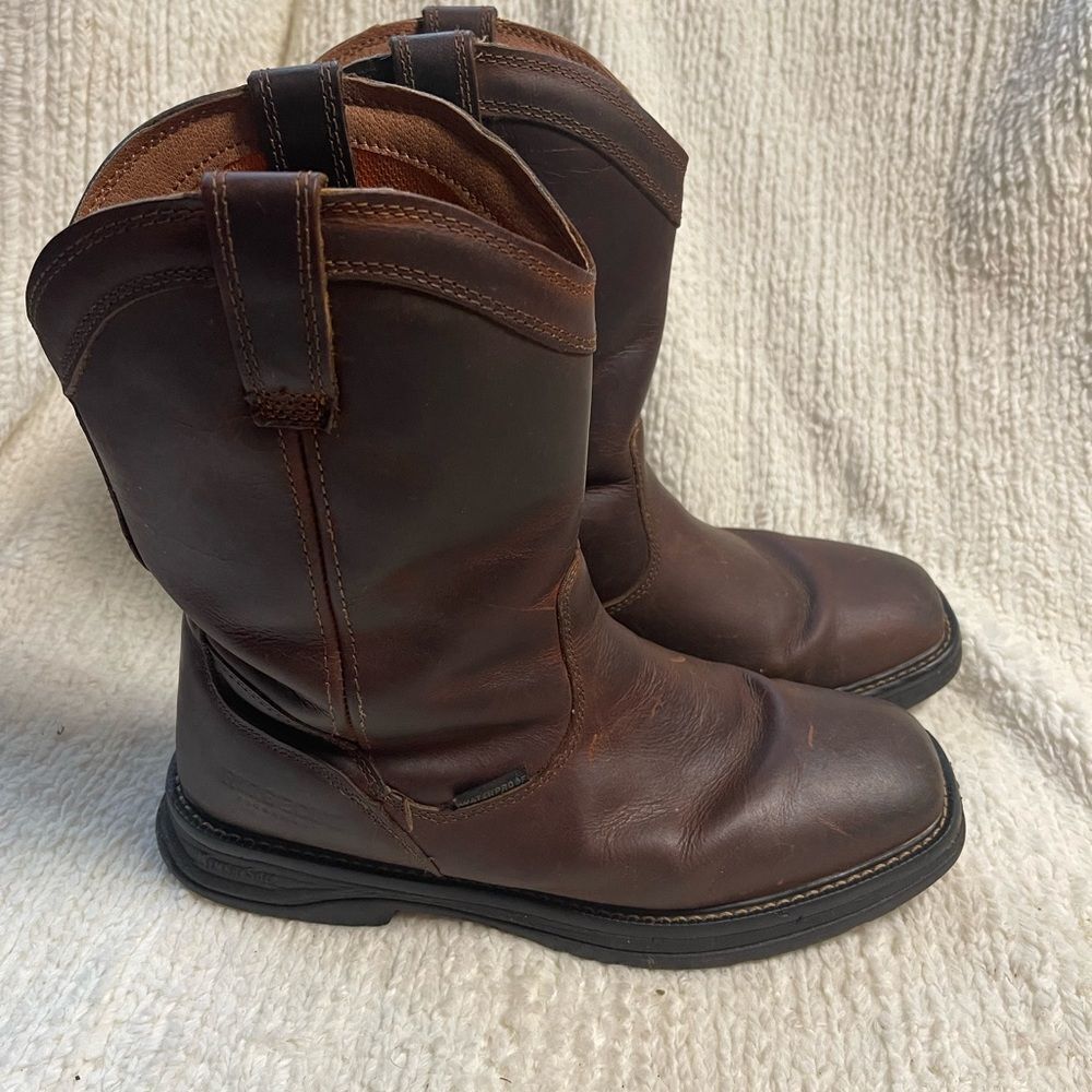 Ridgecut YMF2201 Waterproof Rancher Wellington Cowboy leather brown Boot SZ10.5M